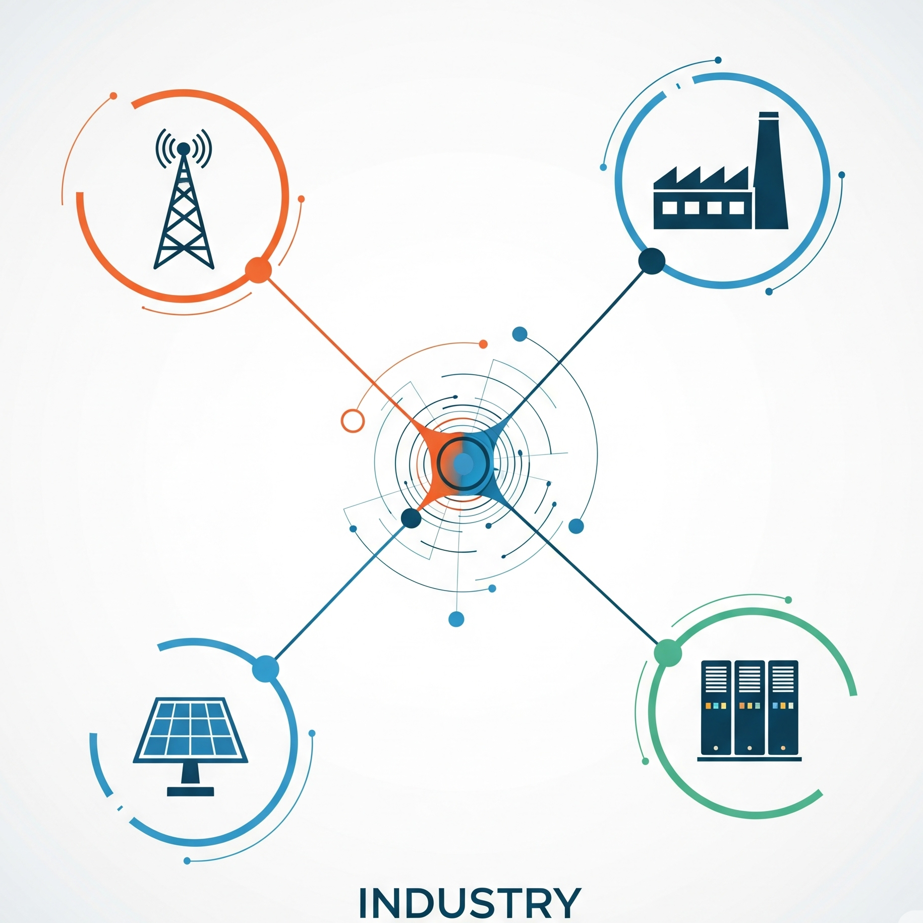 Icono conceptual de aplicaciones industriales