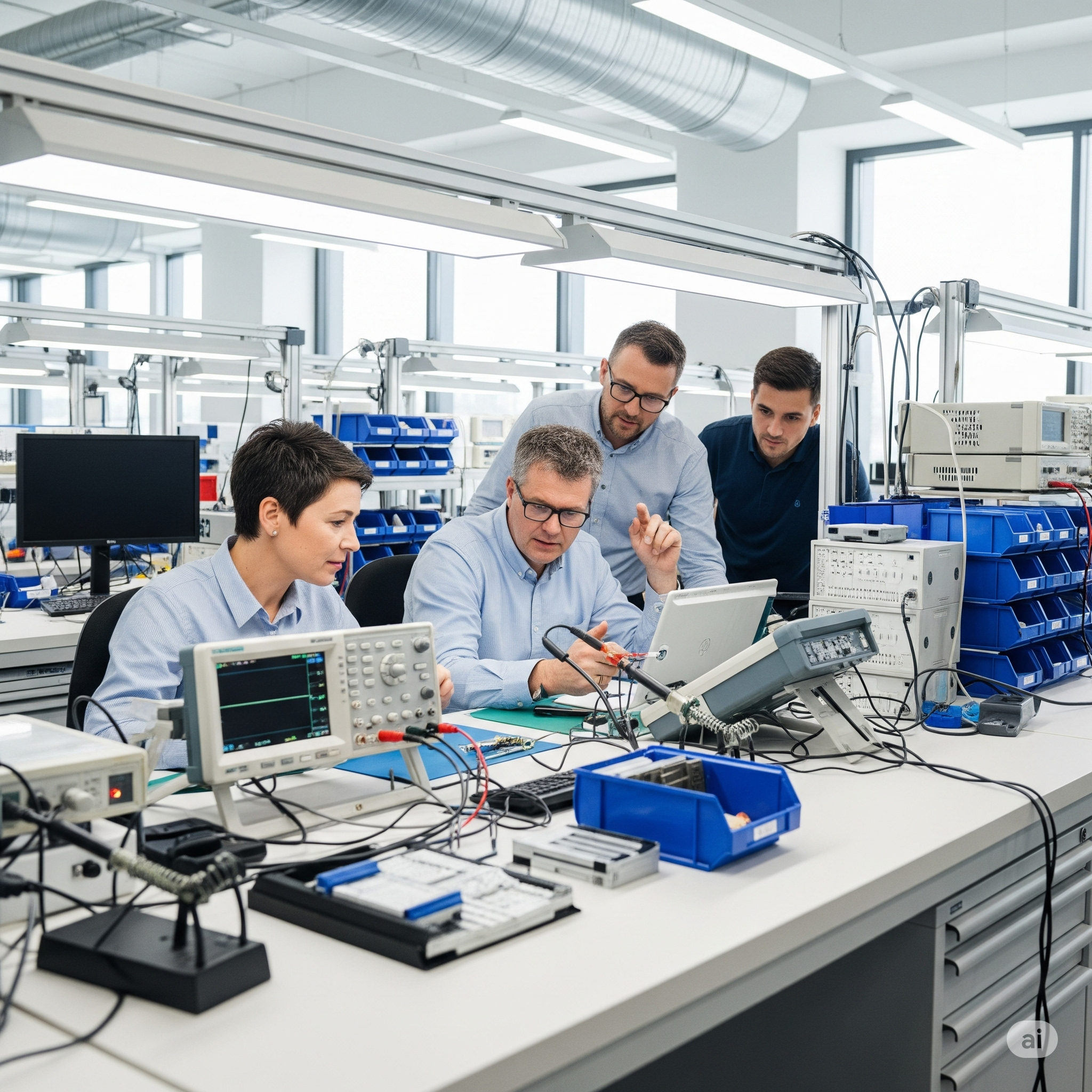 Equipo de ingenieros de Safeline trabajando