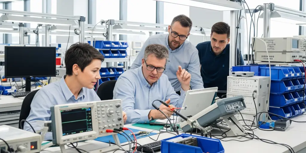 Equipo de ingenieros de Safeline trabajando